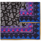 Etro - Paisley-Print Silk-Twill Pocket Square - Black