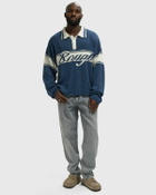 Rough. KNITTED RUGBY LONGSLEEVE Blue Mens Longsleefe