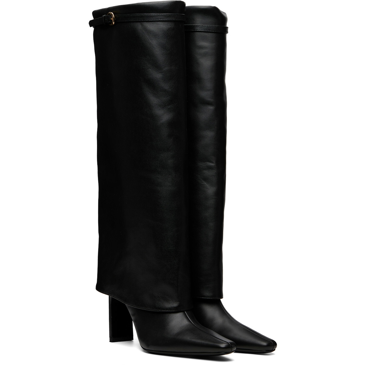 Staud Black Wally Foldover High Heel Boots