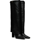 Staud Black Wally Foldover High Heel Boots