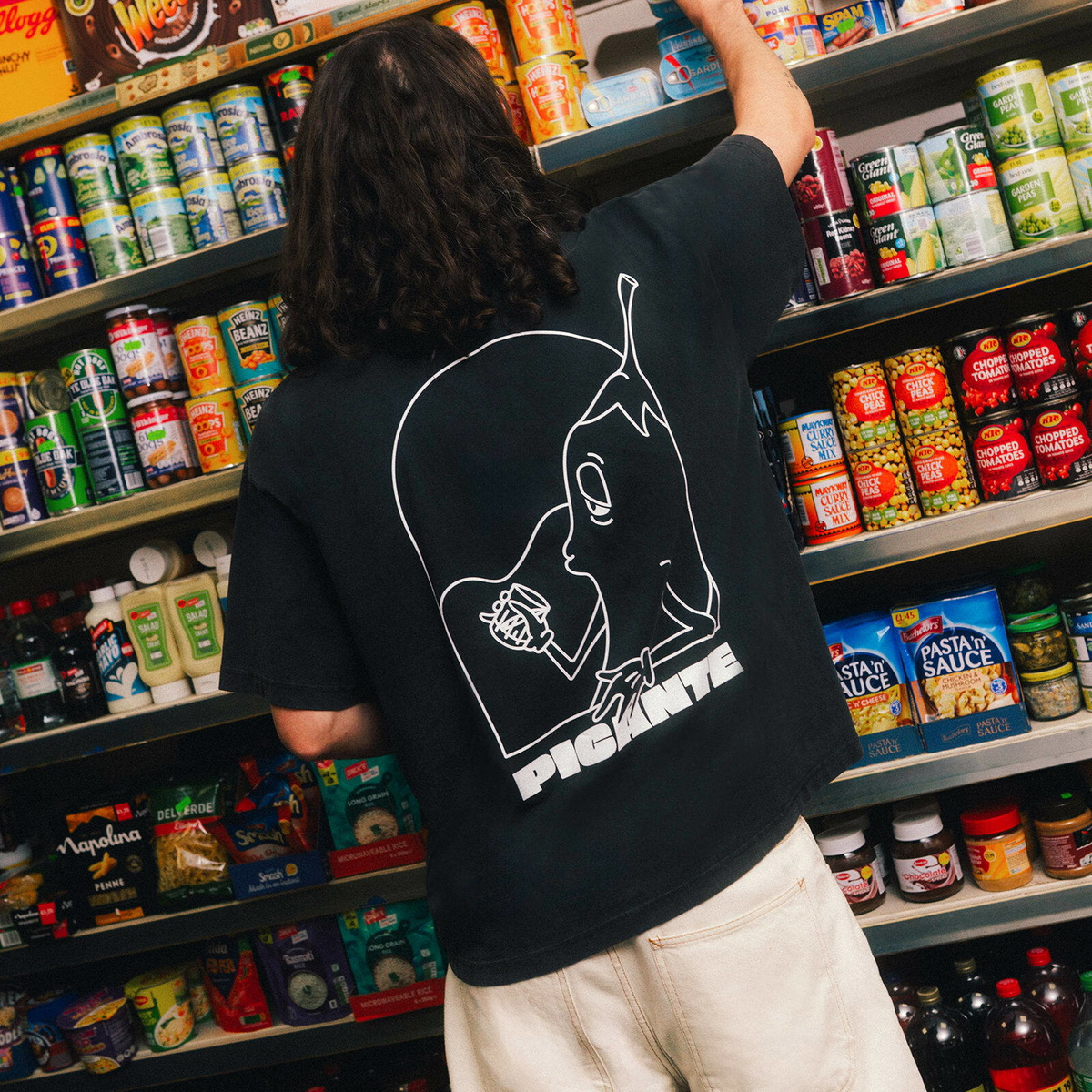 END. X PICANTE Charlie Chilli T-Shirt in Vintage Black