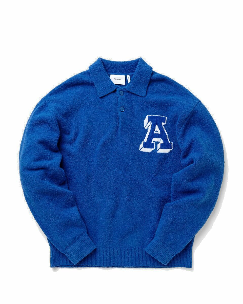 Axel Arigato Team Polo Sweater Blue Mens Half Zips Axel Arigato