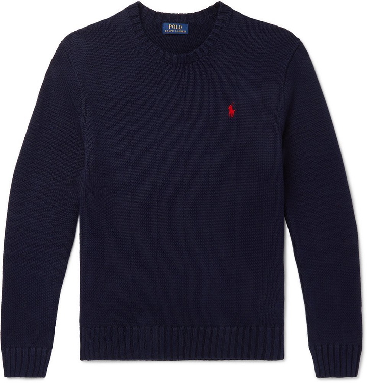 Photo: Polo Ralph Lauren - Slim-Fit Cotton Sweater - Navy