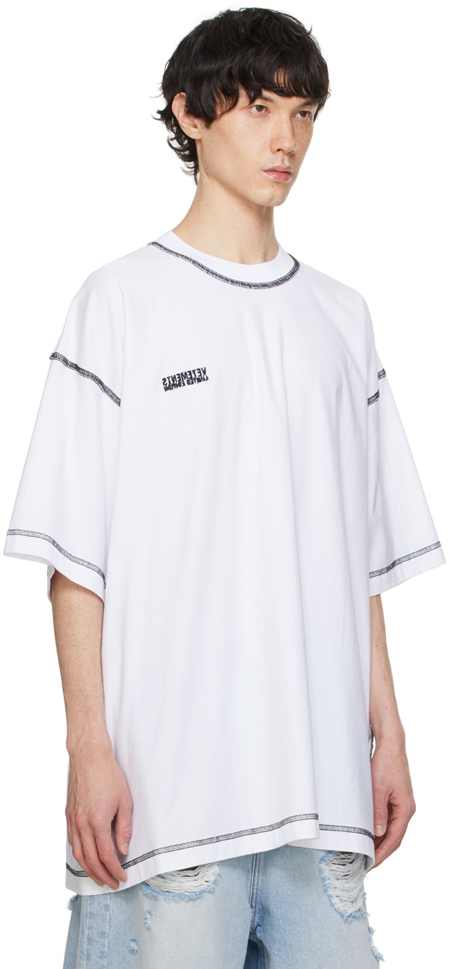 VETEMENTS White Inside Out T-Shirt Vetements