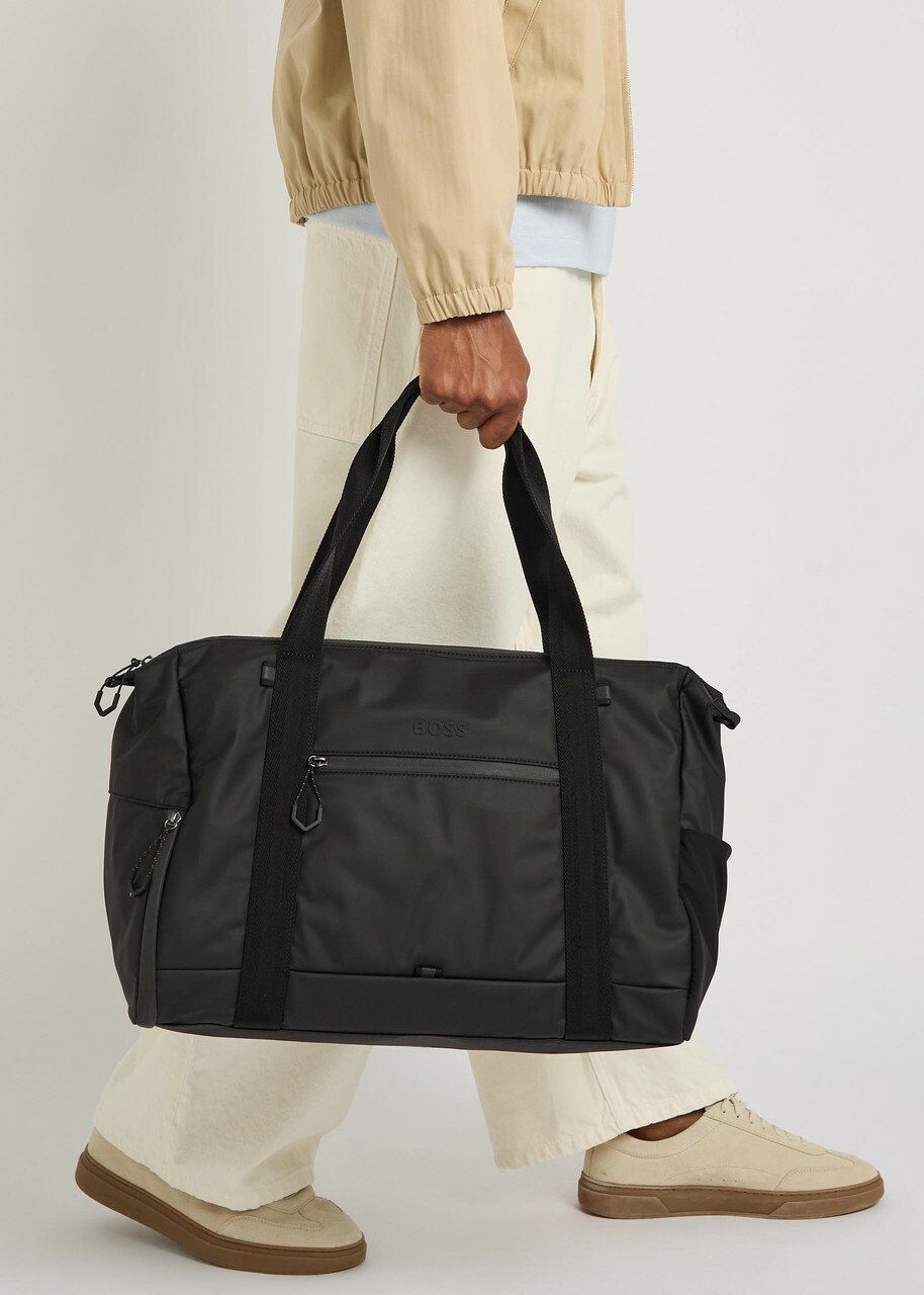 Boss Stenson Logo Coated Faux Leather Holdall - Black - One Size