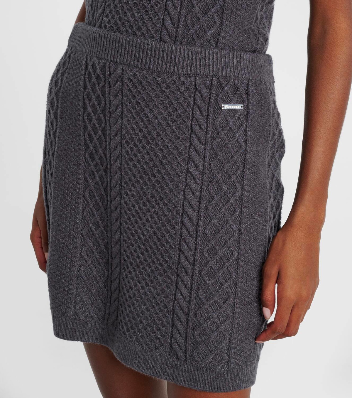 JW Anderson Cable-knit wool and cotton-blend miniskirt