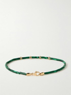 Luis Morais - Gold, Malachite and Diamond Beaded Bracelet