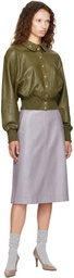 Nicklas Skovgaard Green Sandy Leather Jacket