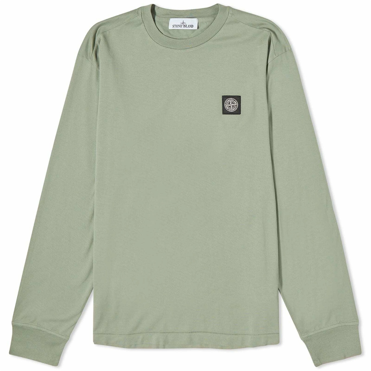 Photo: Stone Island Men's Long Sleeve Patch T-Shirt in Sage