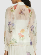 ZIMMERMANN Natura Flowers Printed Silk Linen Blouse