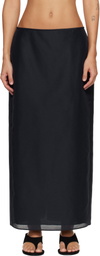 LE17SEPTEMBRE Navy Sheer Structured Midi Skirt