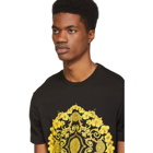 Versace Black Hibiscus Slim Fit T-Shirt