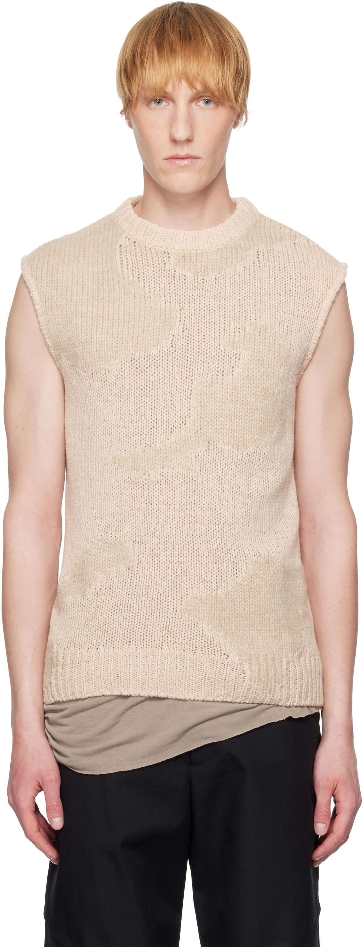 HELIOT EMIL Beige Ophiolite Knit Vest