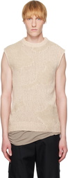 HELIOT EMIL Beige Ophiolite Knit Vest