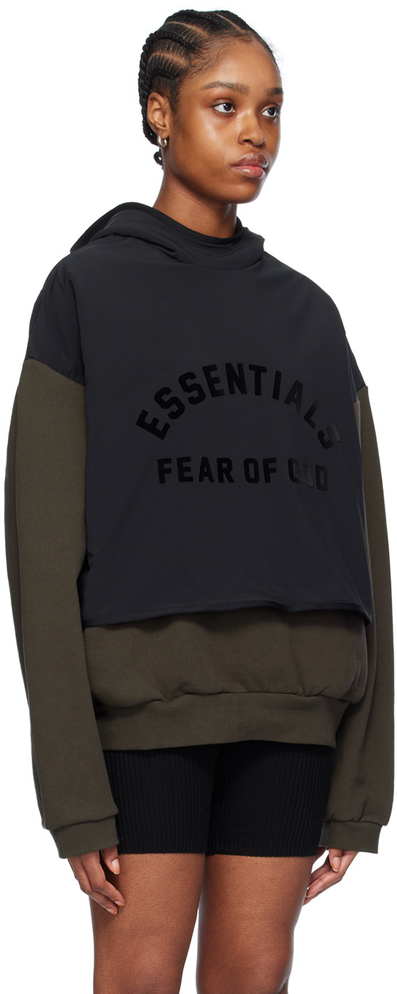 Fear of God ESSENTIALS: Gray & Black Bonded Hoodie