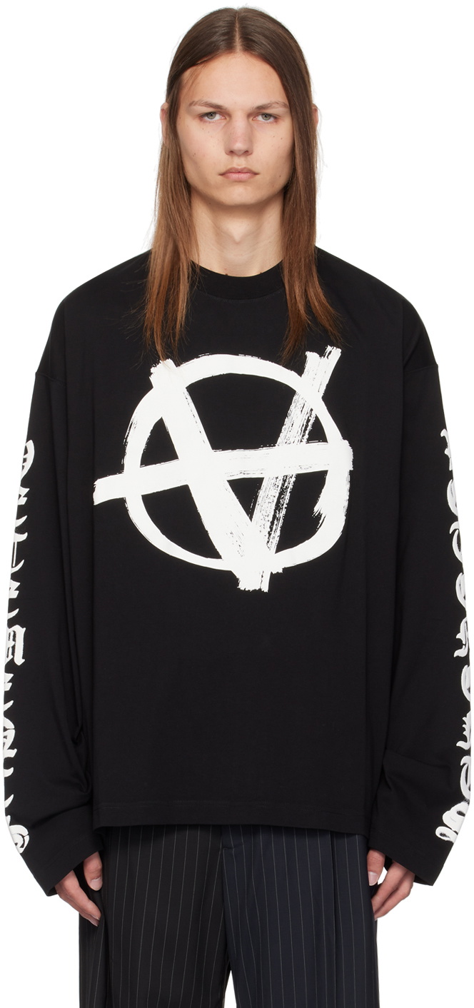 VETEMENTS Black Anarchy Long Sleeve T-Shirt Vetements