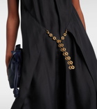 Loewe Chain-detail ruched silk midi dress