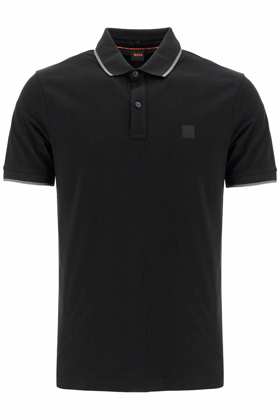Photo: BOSS slim fit piqué polo shirt with tipped Black
