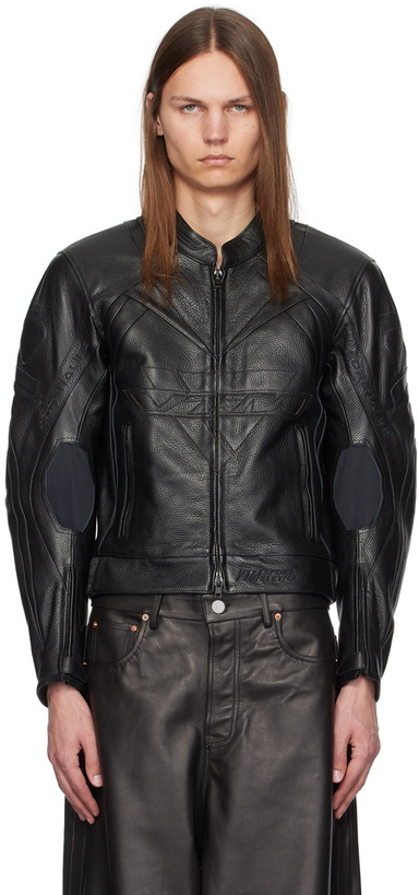 Photo: VETEMENTS Black Pro Racing Leather Jacket