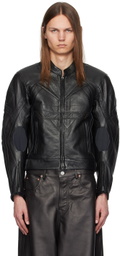VETEMENTS Black Pro Racing Leather Jacket