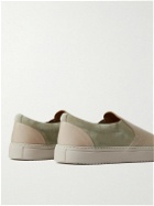 Mr P. - Larry Canvas and Suede Slip-On Sneakers - Neutrals