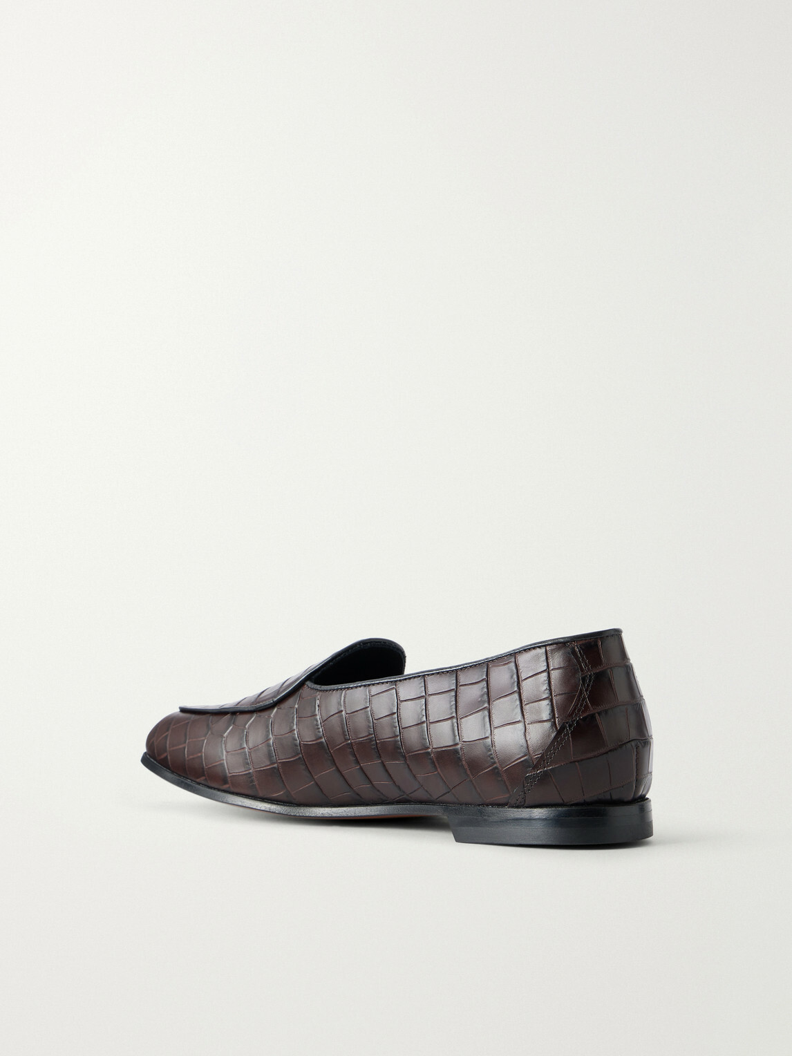 Aimé Leon Dore - Logo-Embellished Croc-Effect Leather Loafers - Brown