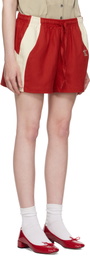 OPEN YY Red YY Color Block Shorts