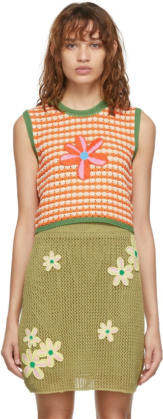 Photo: SJYP Orange & Green Crochet Motif Vest