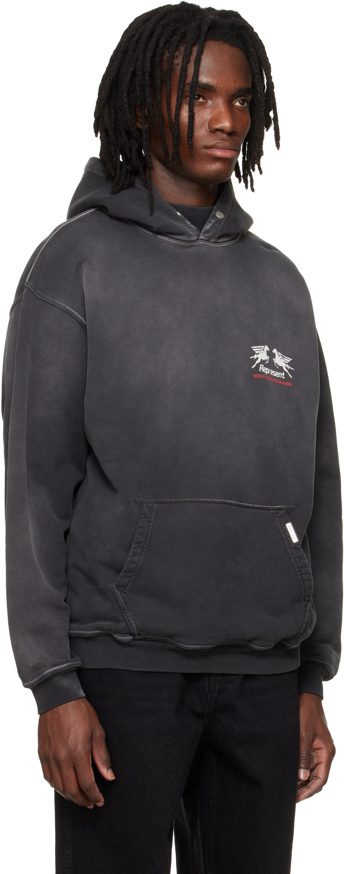 Represent Black 24 Hour Service Hoodie