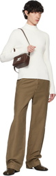 Courrèges White Reedition Rib Knit Mock Neck Sweater