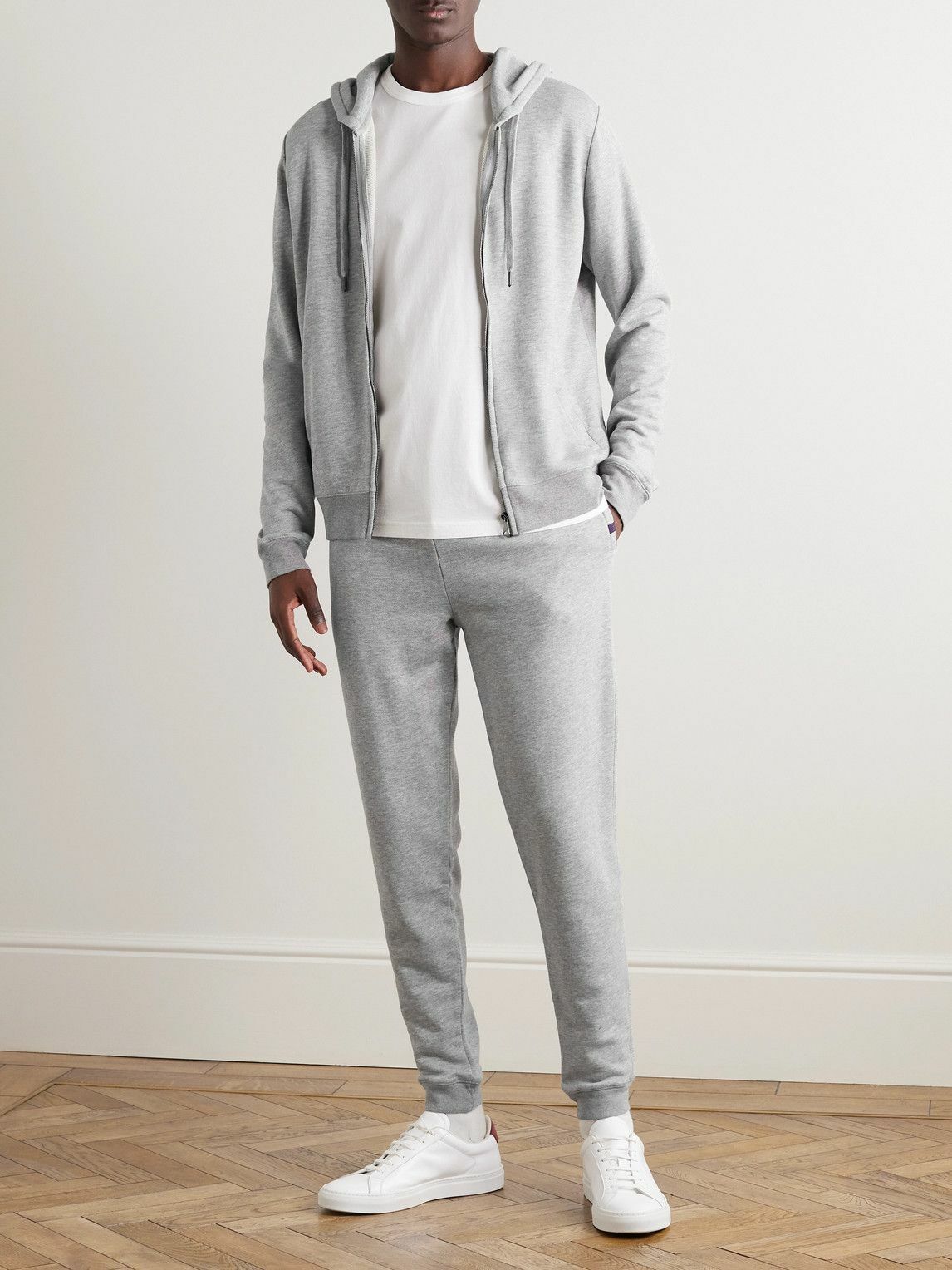 Derek Rose - Quinn Cotton and Modal-Blend Jersey Zip-Up Hoodie - Gray