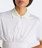 Gucci Double G shirred silk top