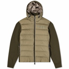 Moncler Grenoble Men's Padded Knit Jacket in Dark Green