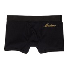 Moschino Black and Gold Embroidered Logo Boxers