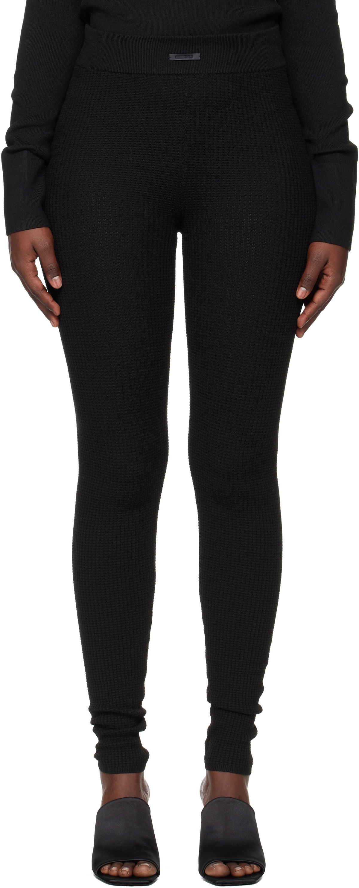Fear of God ESSENTIALS Black Holiday Waffle Leggings