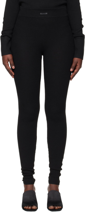 Photo: Fear of God ESSENTIALS Black Holiday Waffle Leggings