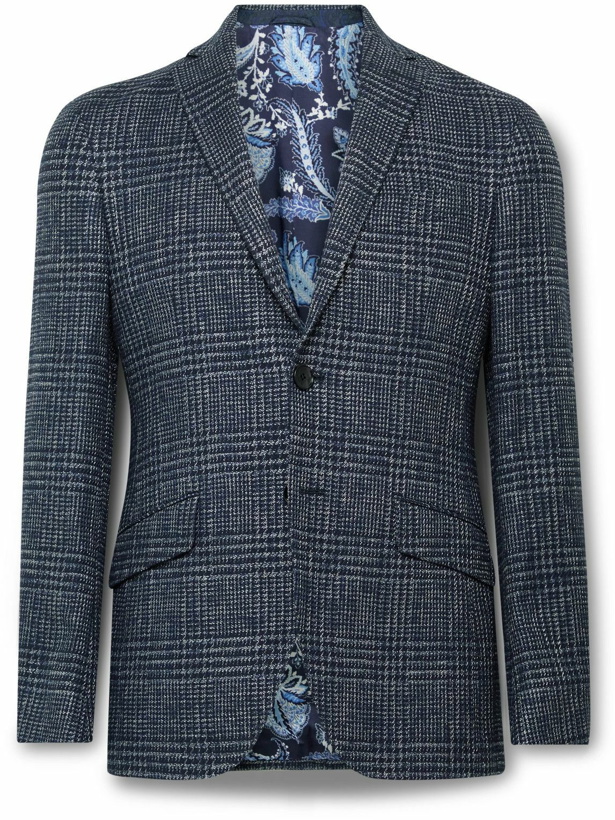 Photo: Etro - Slim-Fit Prince Of Wales Checked Cotton-Blend Blazer - Blue