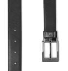 Dunhill - 3.5cm Black Cross-Grain Leather Belt - Men - Black