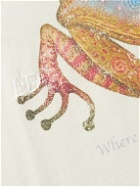 Lost Daze - Psychedelic Frog Glittered Printed Cotton-Jersey T-Shirt - Neutrals