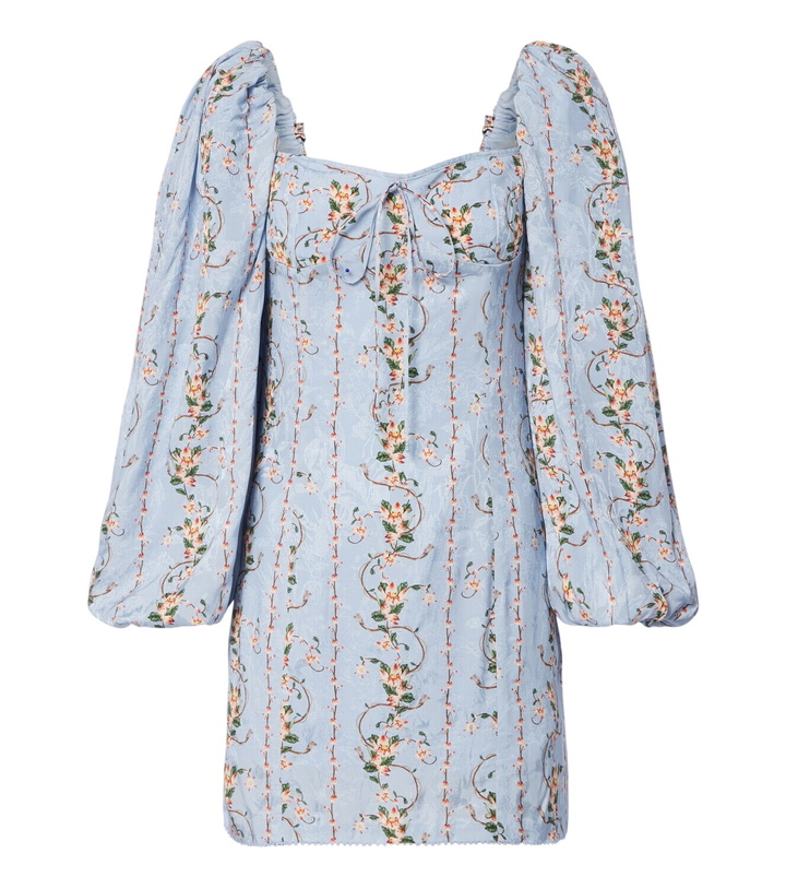 Photo: Agua by Agua Bendita Lorena floral puff-sleeve minidress