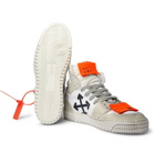 Off-White - Off-Court 3.0 Distressed Suede, Leather and Canvas High-Top Sneakers - White