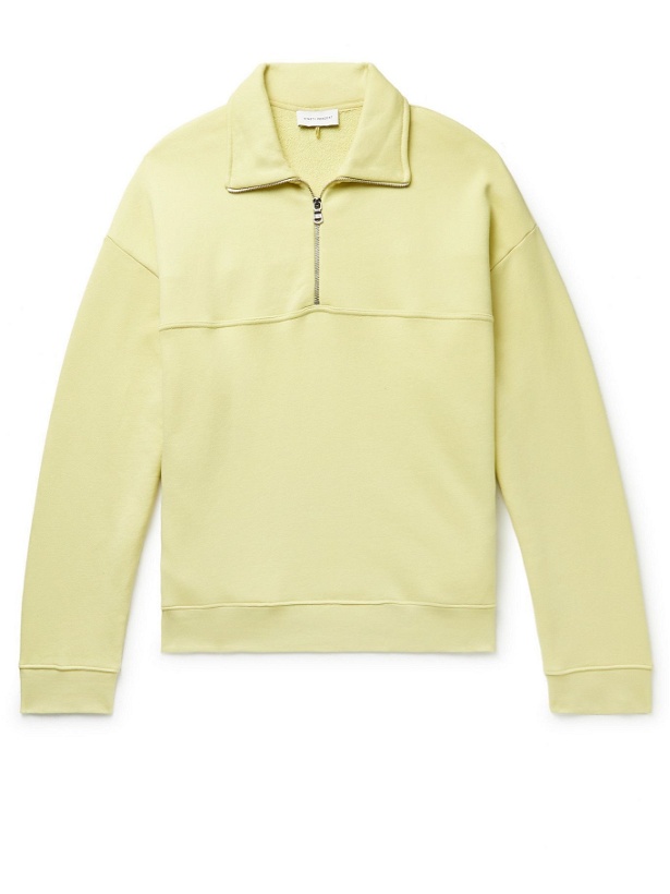 Photo: Ninety Percent - Organic Cotton-Jersey Half-Zip Sweatshirt - Yellow