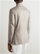 Brioni - Double-Breasted Wool and Silk-Blend Twill Suit Jacket - Neutrals