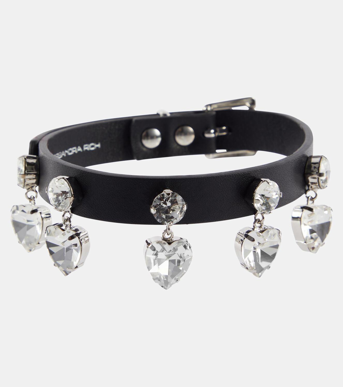Alessandra Rich Embellished leather choker
