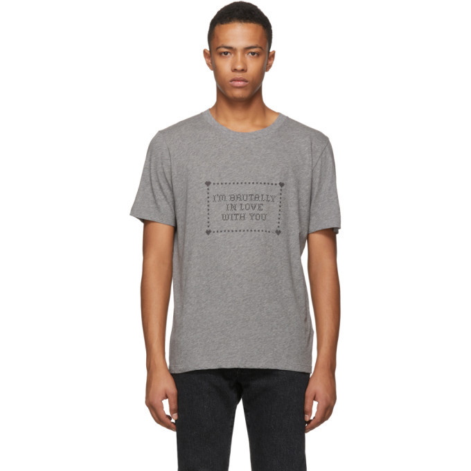 Photo: Saint Laurent Grey Im Brutally In Love With You T-Shirt