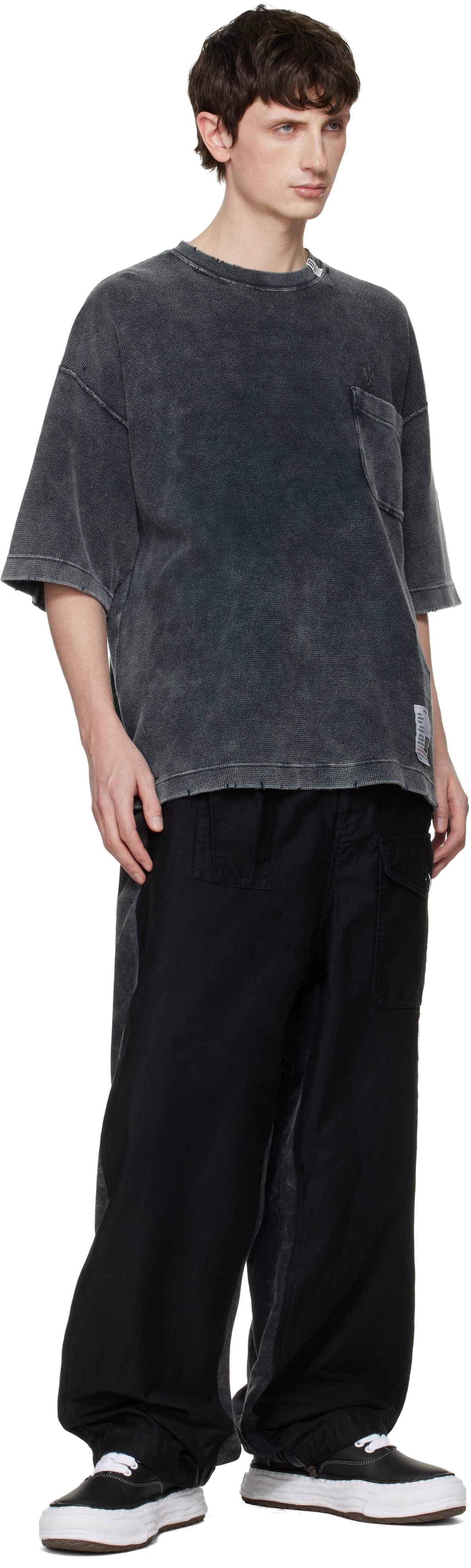 Maison MIHARA YASUHIRO Black Sweat Pants Combined Cargo Pants