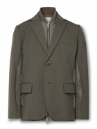 Sacai - Nylon-Trimmed Woven Blazer - Green