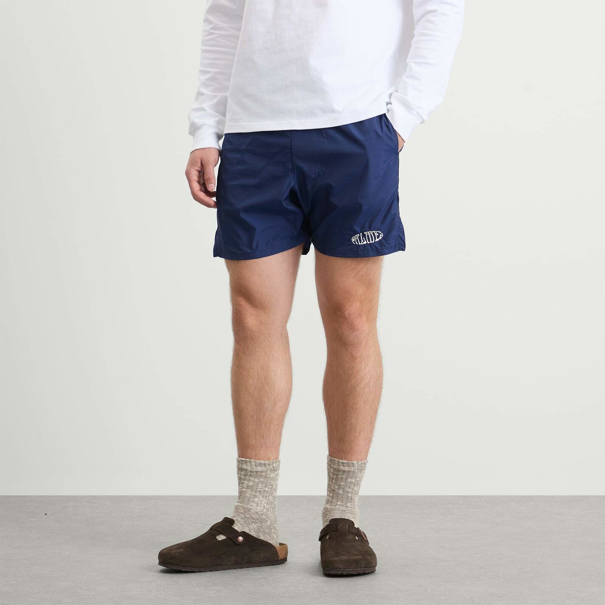 Palmes Men's Oval Tennis Shorts in Blue