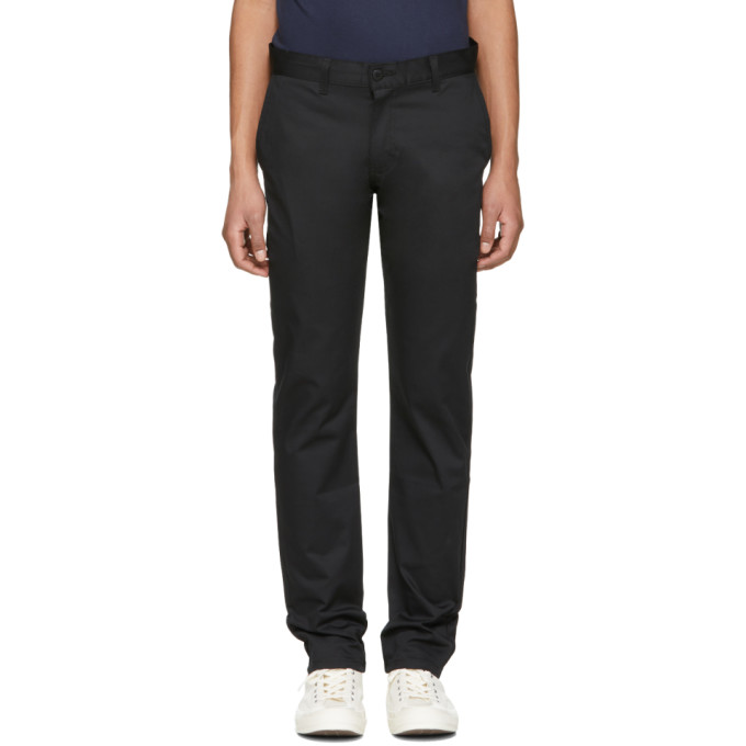 Naked and Famous Denim Black Slim Chino Trousers Naked and Famous Denim