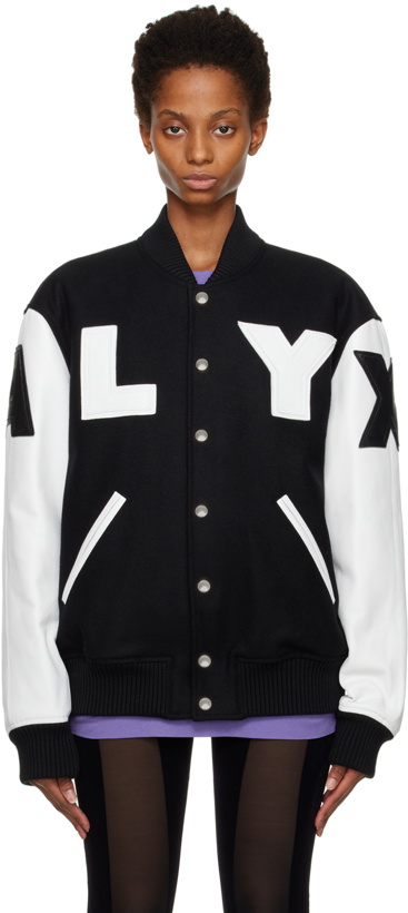 Photo: 1017 ALYX 9SM Black & White Colorblocked Leather Jacket